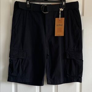 Urban Pipeline Black Cargo Shorts with Web Belt